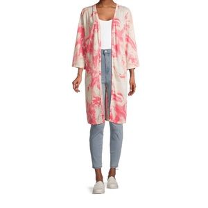 PR: SWIM New York Laundry 3/4 Sleeve Open Front Kimono-Peach